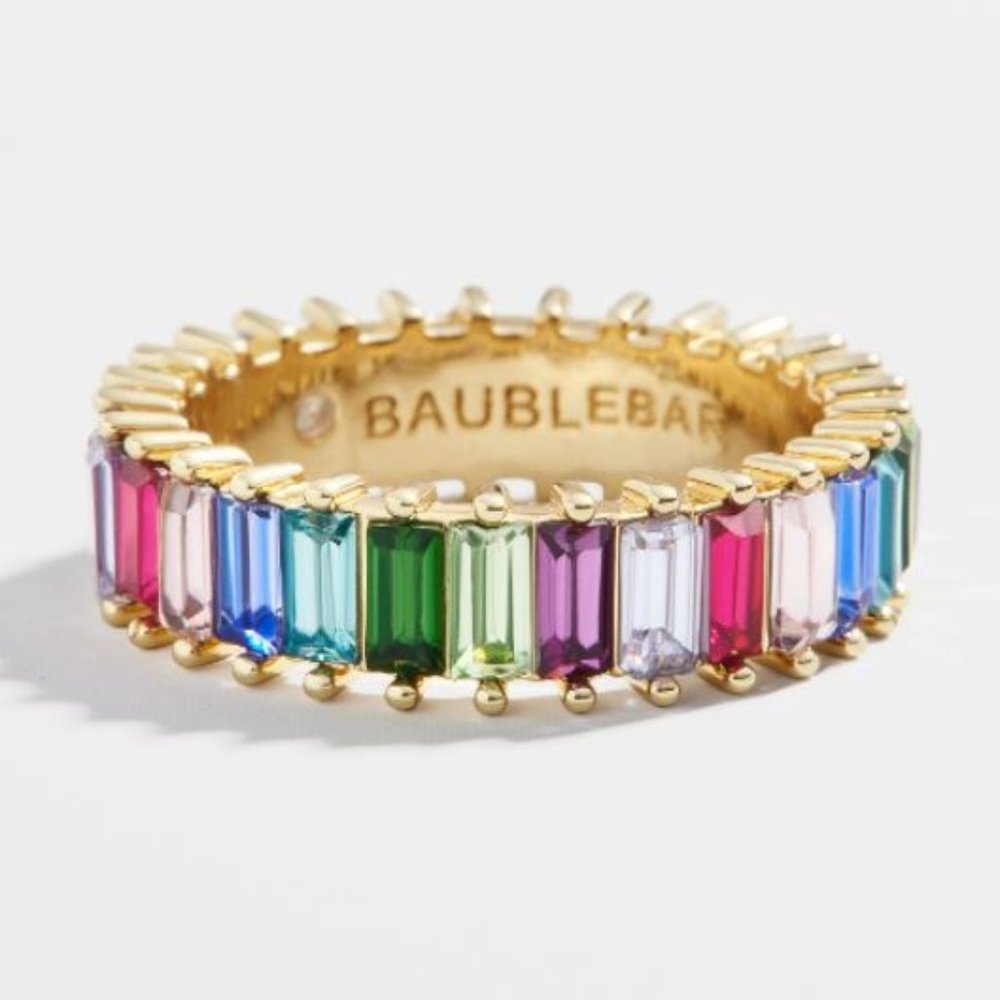 Limited Edition BaubleBar Alidia Gold Ring Band - Size 7, New With Tags - Multi